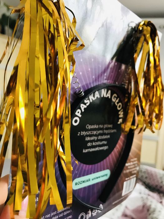 impreza opaska na głowę z błyszczącymi frędzlami dodatek do kostiumu