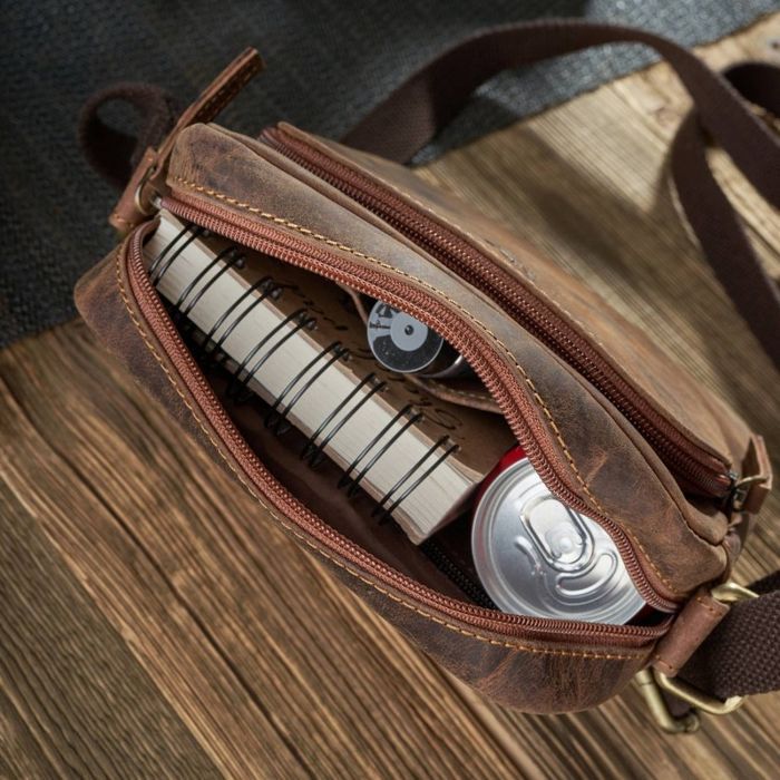 Brązowa torebka listonoszka na ramię Paolo Peruzzi T-63-HBR