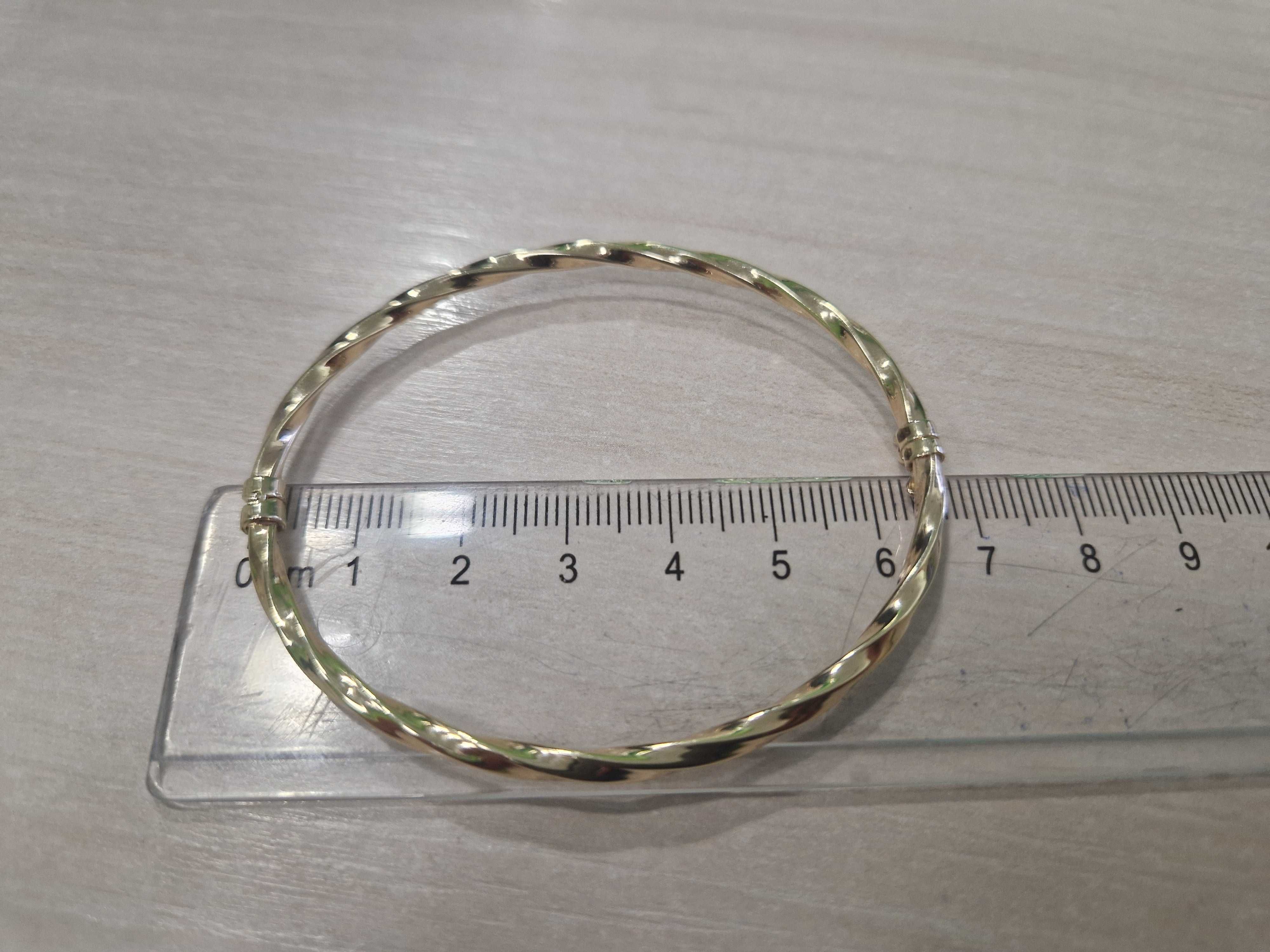 Nowa złota bransoletka sztywna falowana PR 585