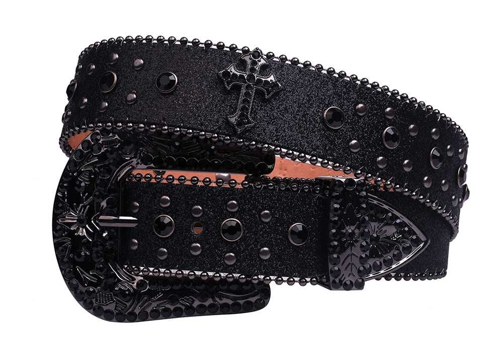 Ремень Б.Б.Симон c крестами белый|  chrome hearts  B.B. Simon Belt