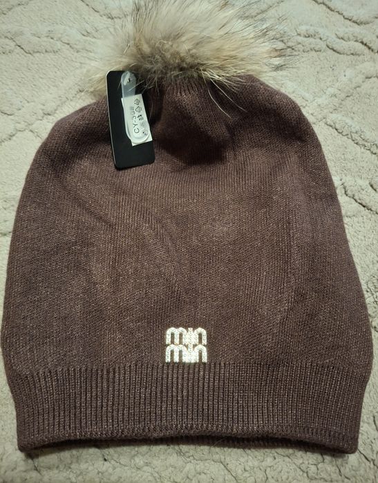 Czapka damska czekolada