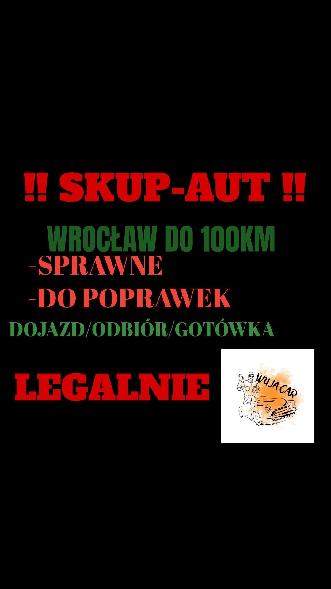 SKUP AUT Wrocław +100 km/sprawne/do napraw/bez oplat/gotówka!