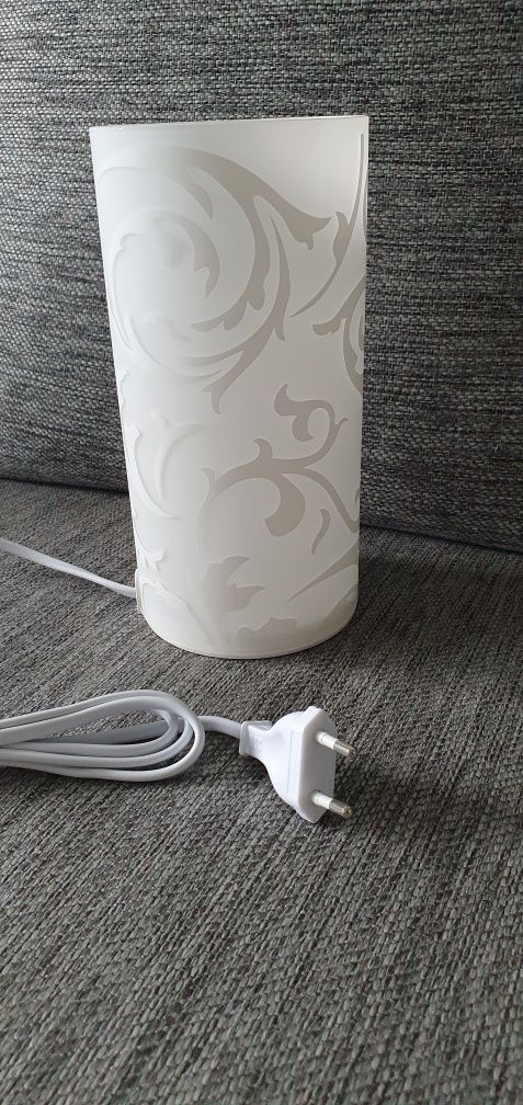 Lampa stołowa dekoracyjna biala LED 20x10cm BIAŁA KWIAT