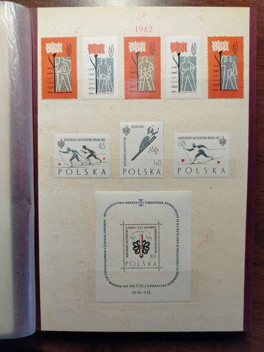 Klaser tom V + znaczki roczniki 1962 + 1963