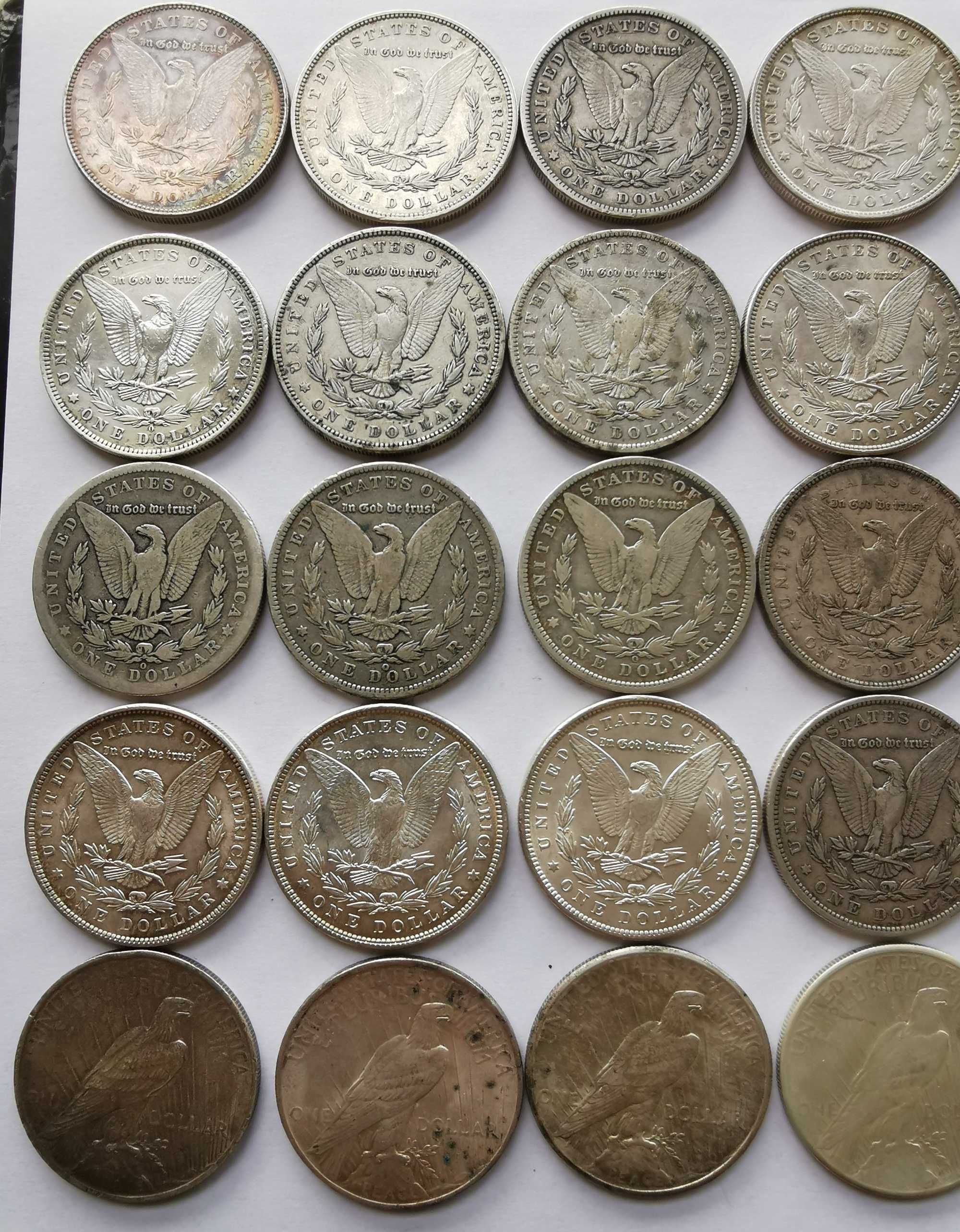 Srebrny zestaw 32 monet 1 dolar USA lata od 1878 do 1926 oryginalne