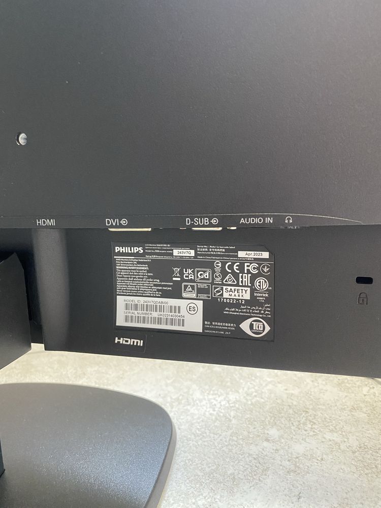 Monitor LED Philips 243V7QDAB/00 23,8 " 1920 x 1080 px IPS  PLS Czarny