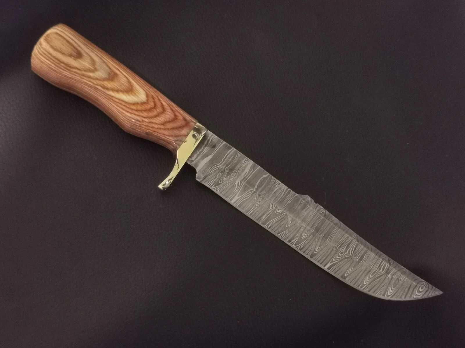 NÓŻ BOWIE myśliwski DAMAST STAL DAMASCEŃSKA ręcznie kuty 34cm.