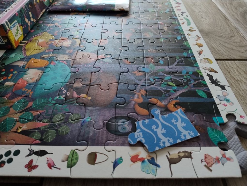 Djeco Puzzle 5+ obserwacyjne 100 el. Zaczarowany las BDB