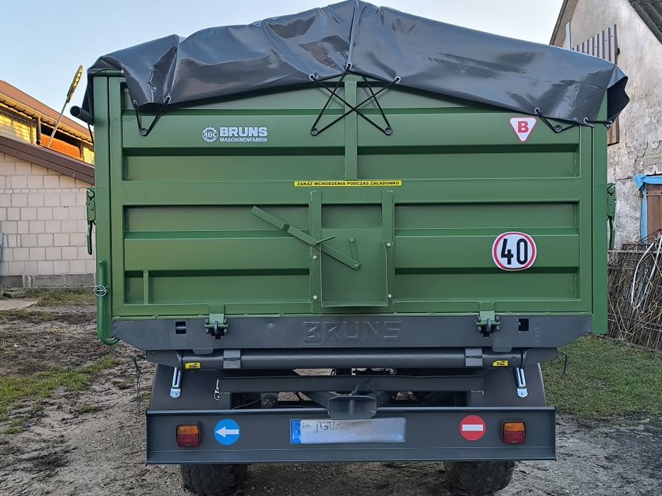 Przyczepa 1-osiowa niemiecka BRUNS wywr.3str Nowa po odbudowie