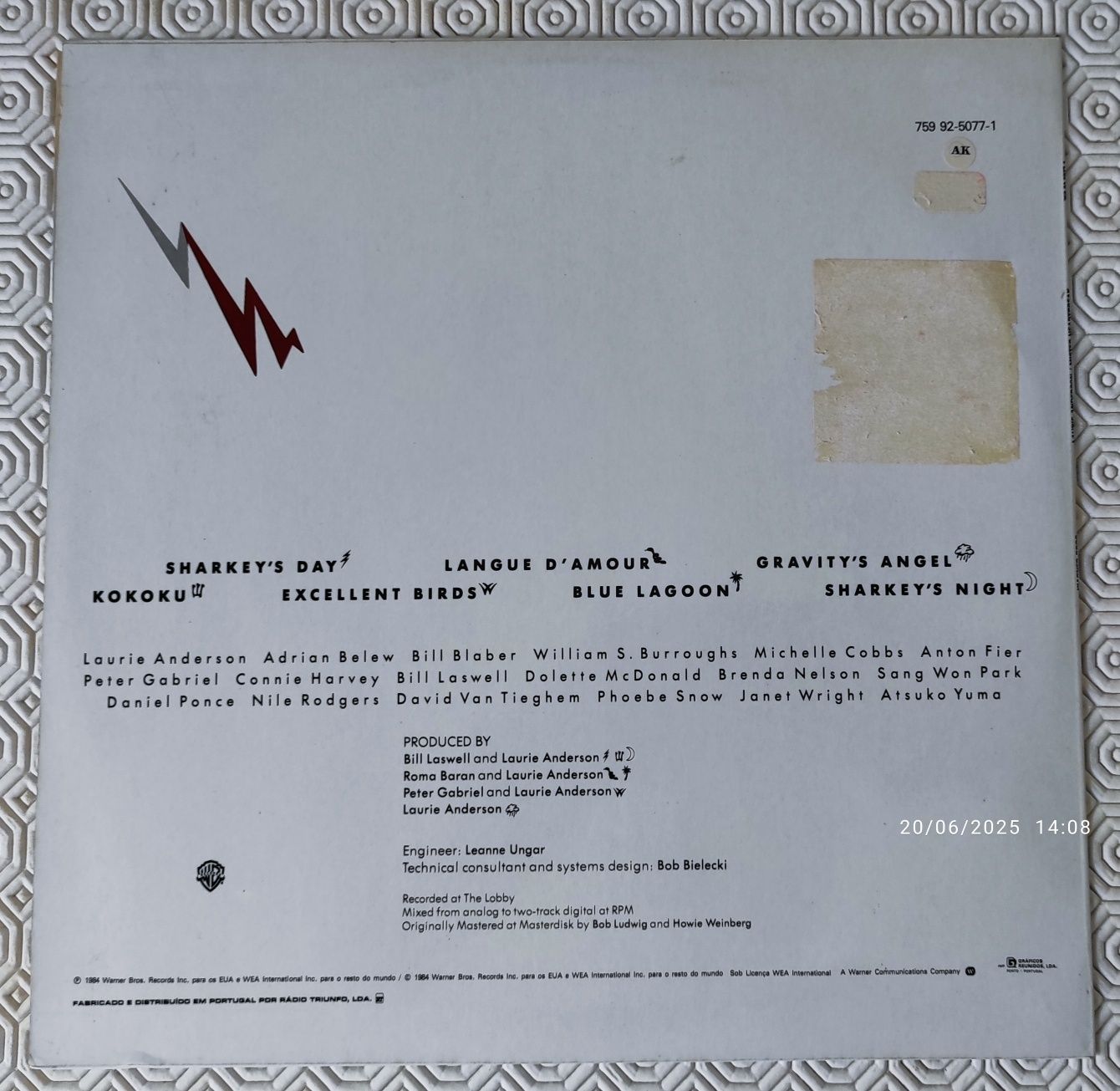 Lauria Anderson - Mister Heartbreak LP