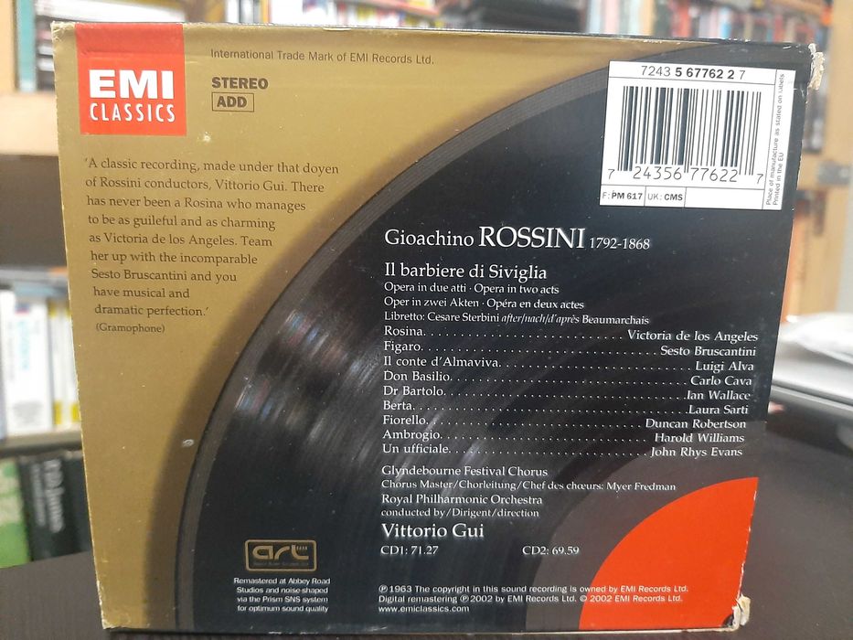 Rossini – Il Barbiere Di Siviglia – los Angeles, Bruscantini – Vit Gui