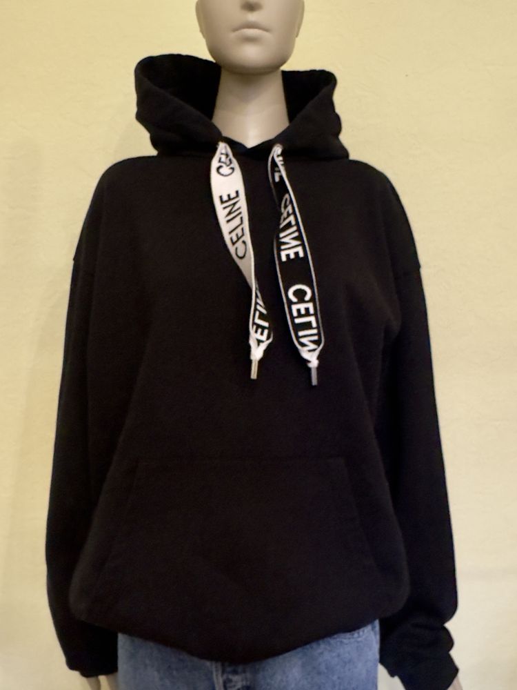 Celine Drawstrings Hoodie Black