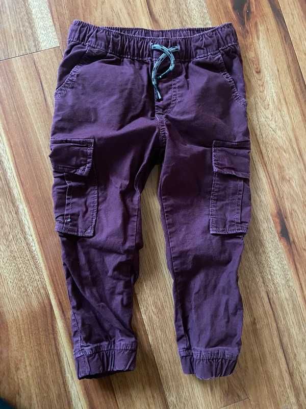 Gap spodnie fiolet bordo bojowki wygodne 98 104