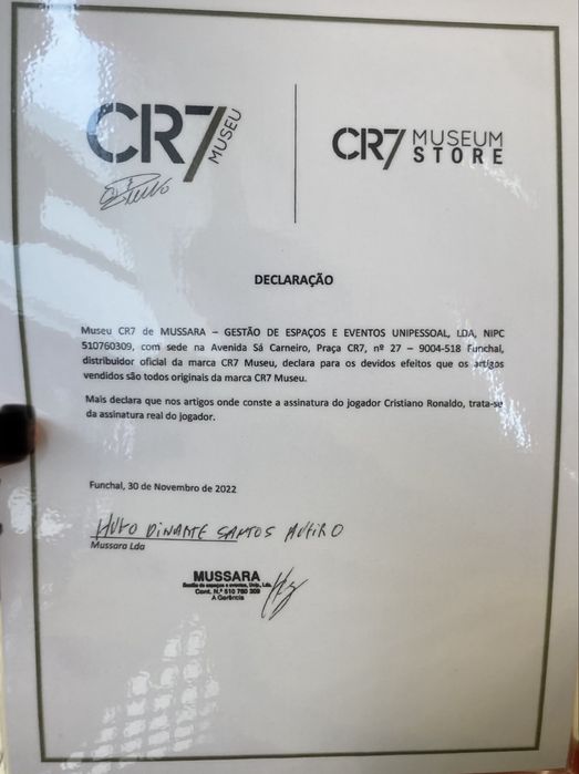 Bola autografada a mão CR7+foto+certificado COA plastificado