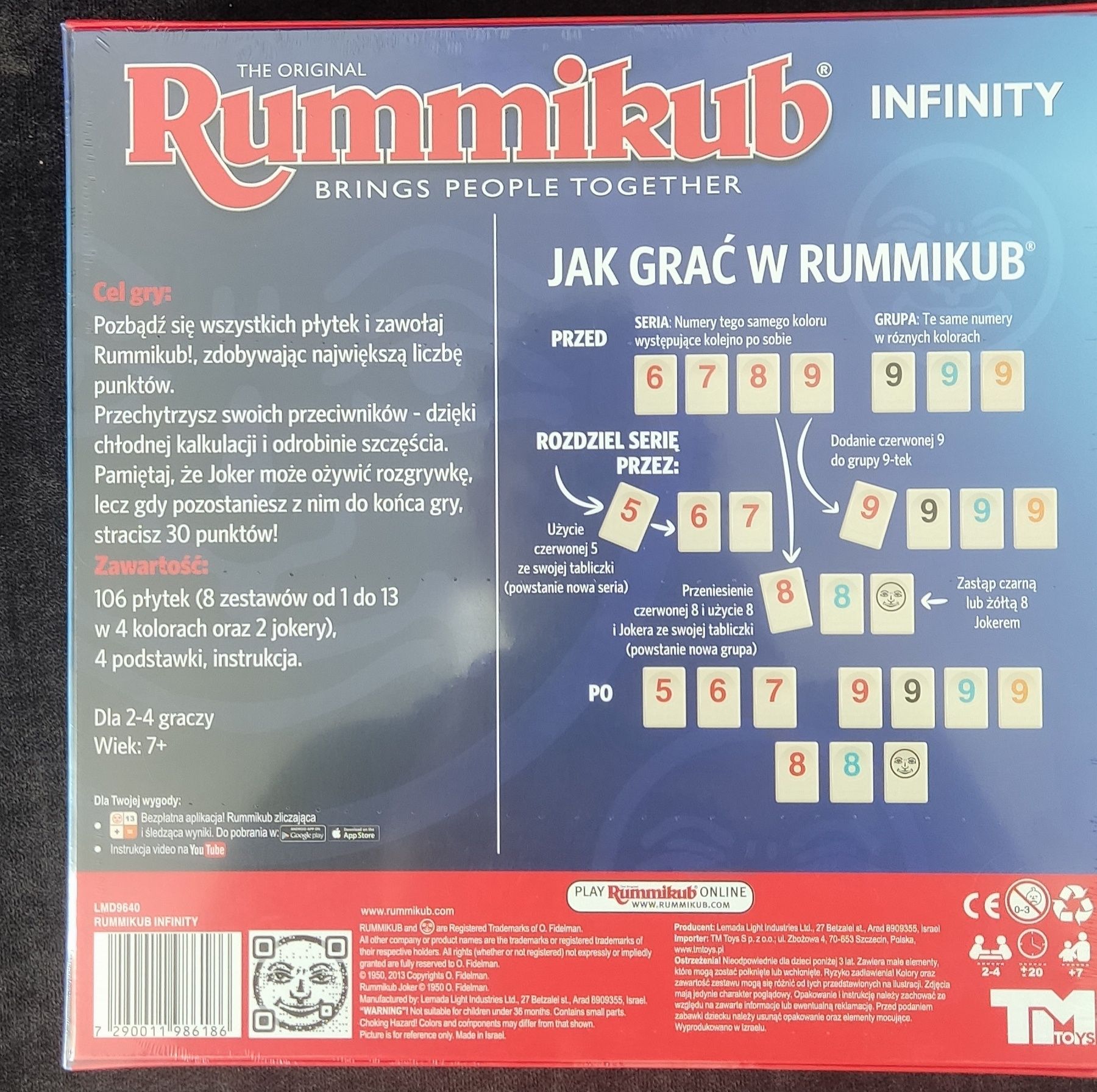 Hit świąt Gra planszowa rummikub Infinity TM Toys Nowa promocja