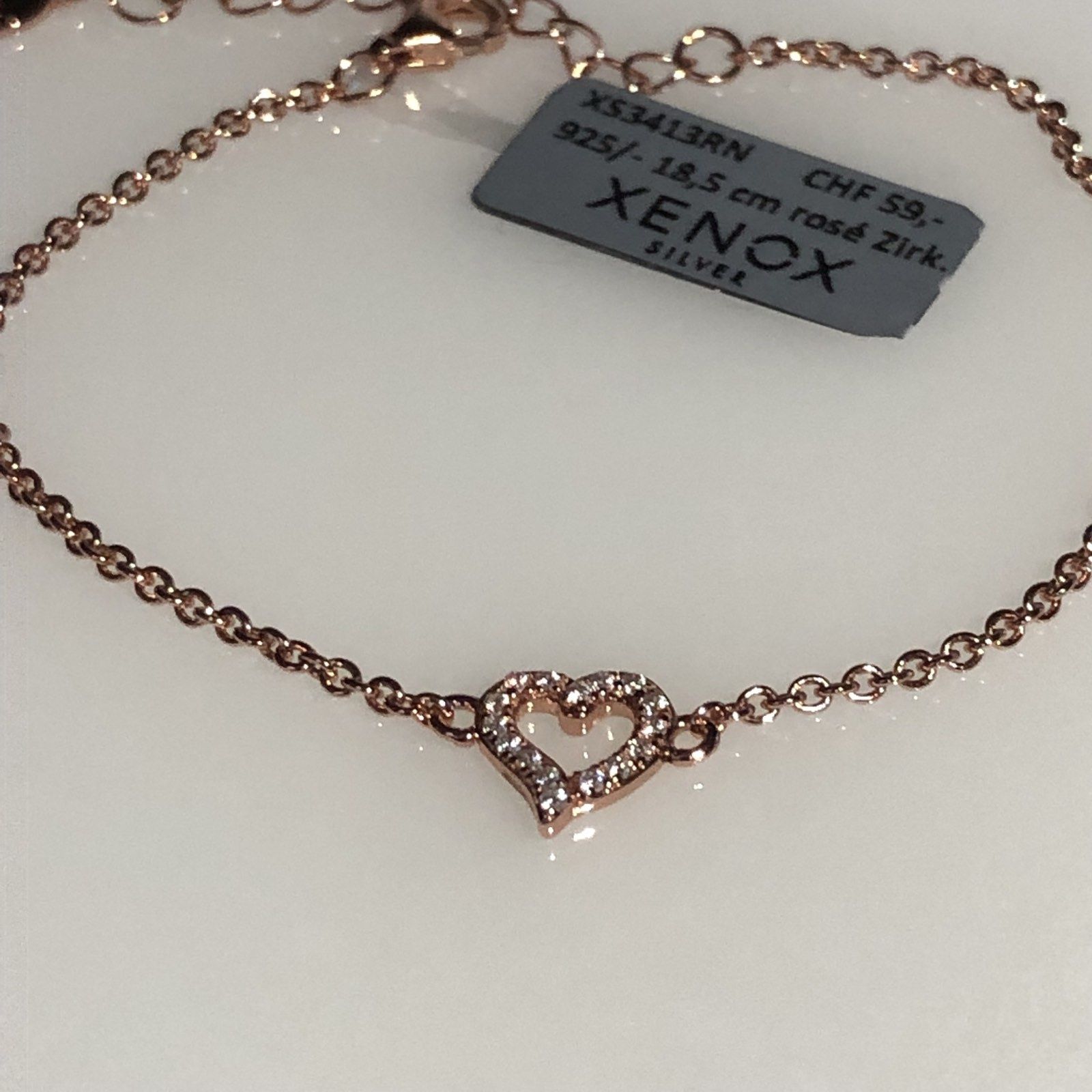 Позолочений браслет Xenox сердечко, (Thomas Sabo, Esprit) цирконій