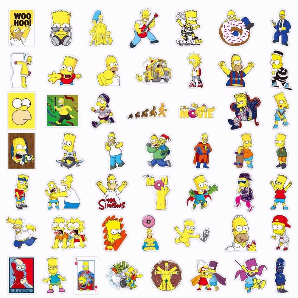 Наклейки стикеры с персонажами мультфильма Симпсоны Simpson 50шт.