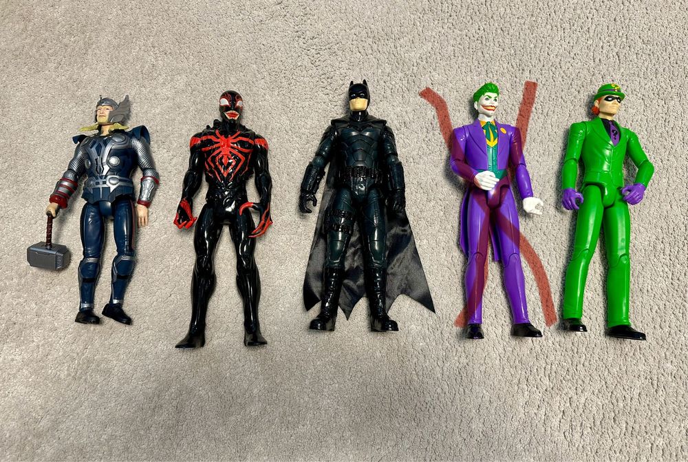 Фігурки супергероїв Бетмен, Венон, Джокер, 30 см