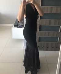 Elegancka czarna sukienka sylwester karnawal wesele S