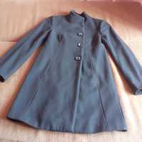 Пальто демисезонное, б/у 42 размер , чёрное, удлинённое