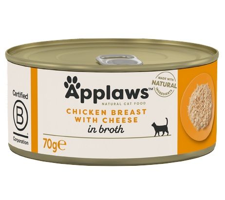 Karma dla kota bez sztucznych dodatków Applaws 70% Kurczak 5% Ser 70g
