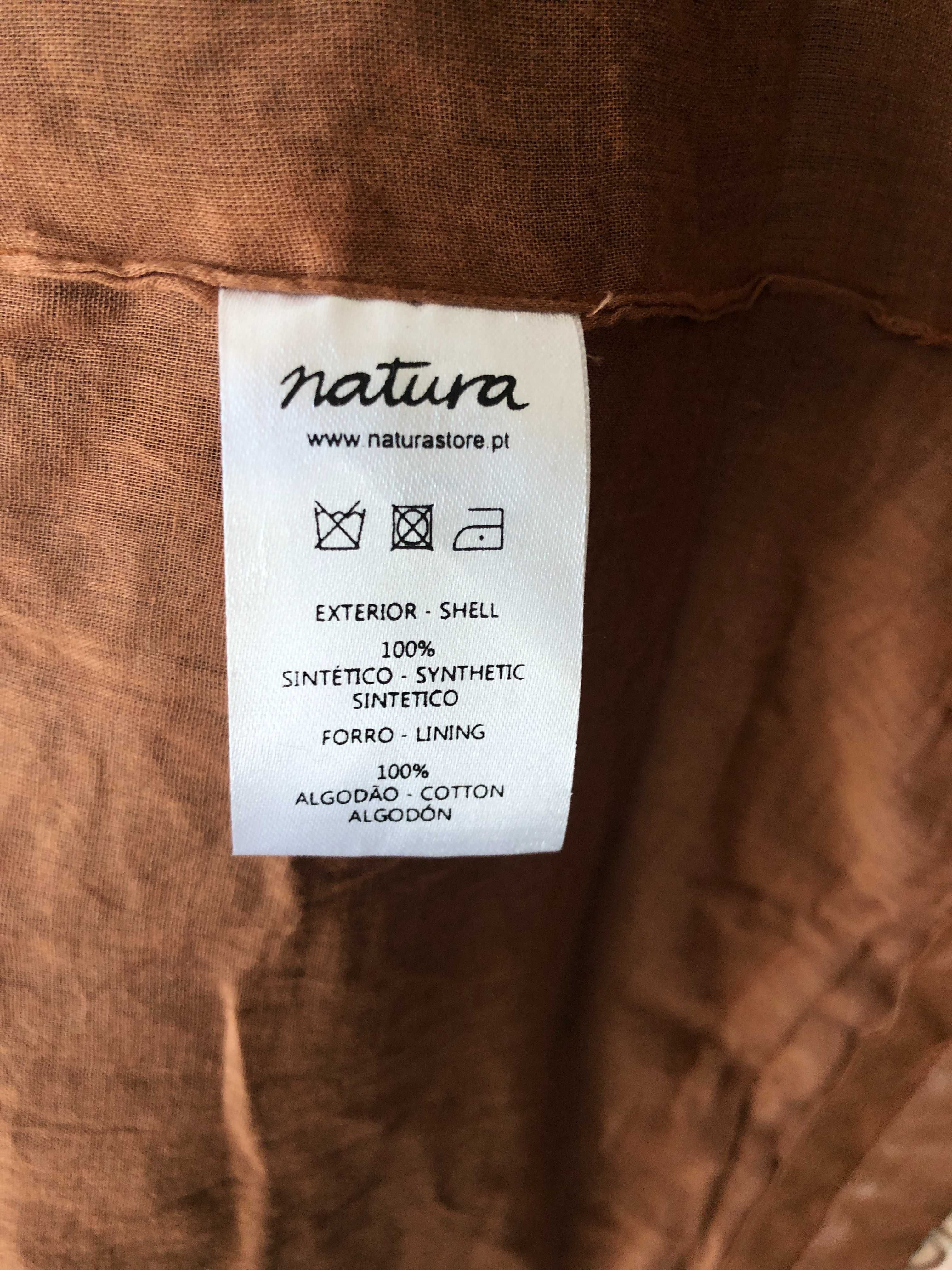 Casaco em Pele com Bordados Natura