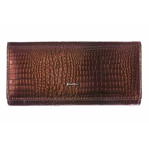 Duży portfel damski brązowy lakier model: 176A L coffee