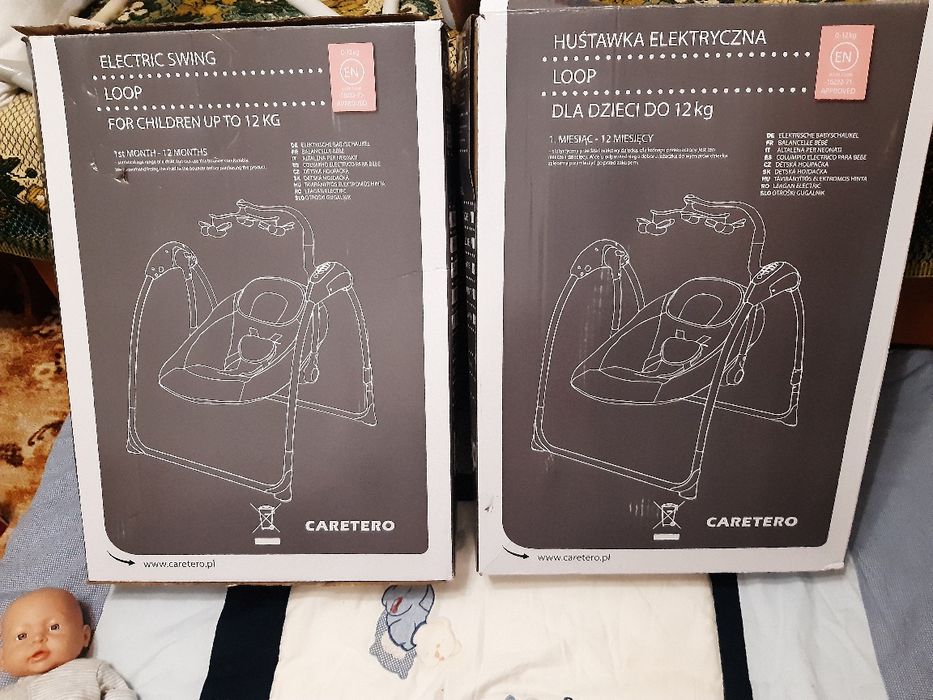 Крісло-гойдалка, шезлонг, качалка Caretero Loop,  для двійні, двійнят