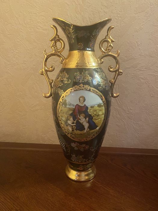 Ваза кобальт фарфор Италия
