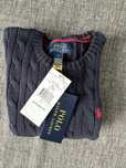 Ralph Lauren – sweter dziecięcy cable knit, granatowy, rozmiar 5