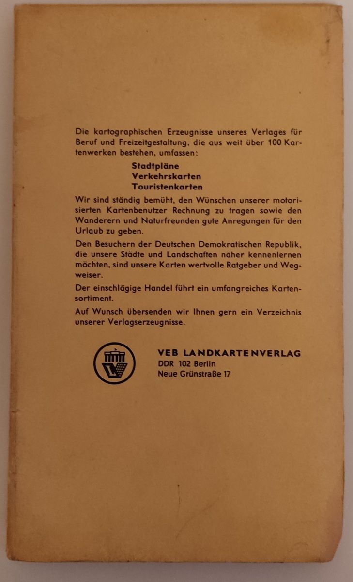 Berlin DDR NRD stara mapa Berlin Wschodni