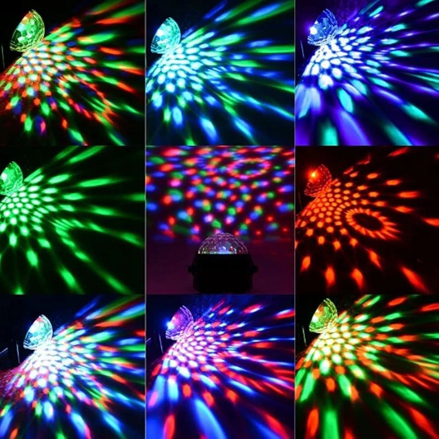 Lampka disco Kula dyskotekowa z pilotem 3 kolory 7 opcji świecenia