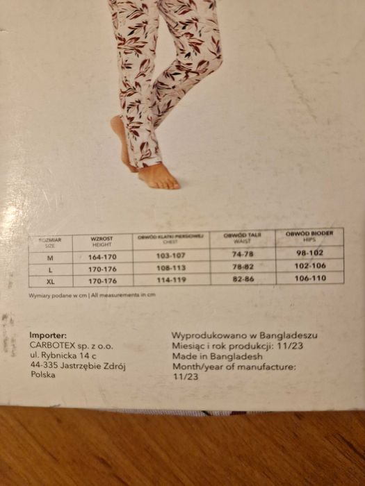 NOWA Piżama damska bawełniana rozm. M Cleve