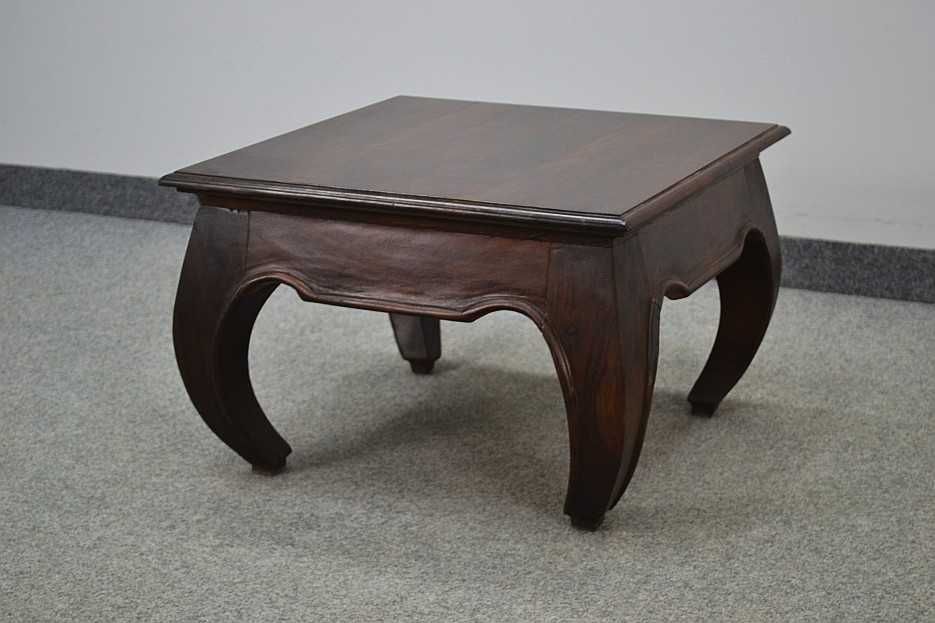 STOLIK 60x60 cm, drewniany, akacja lakierowana, seria OPIUM, -30%