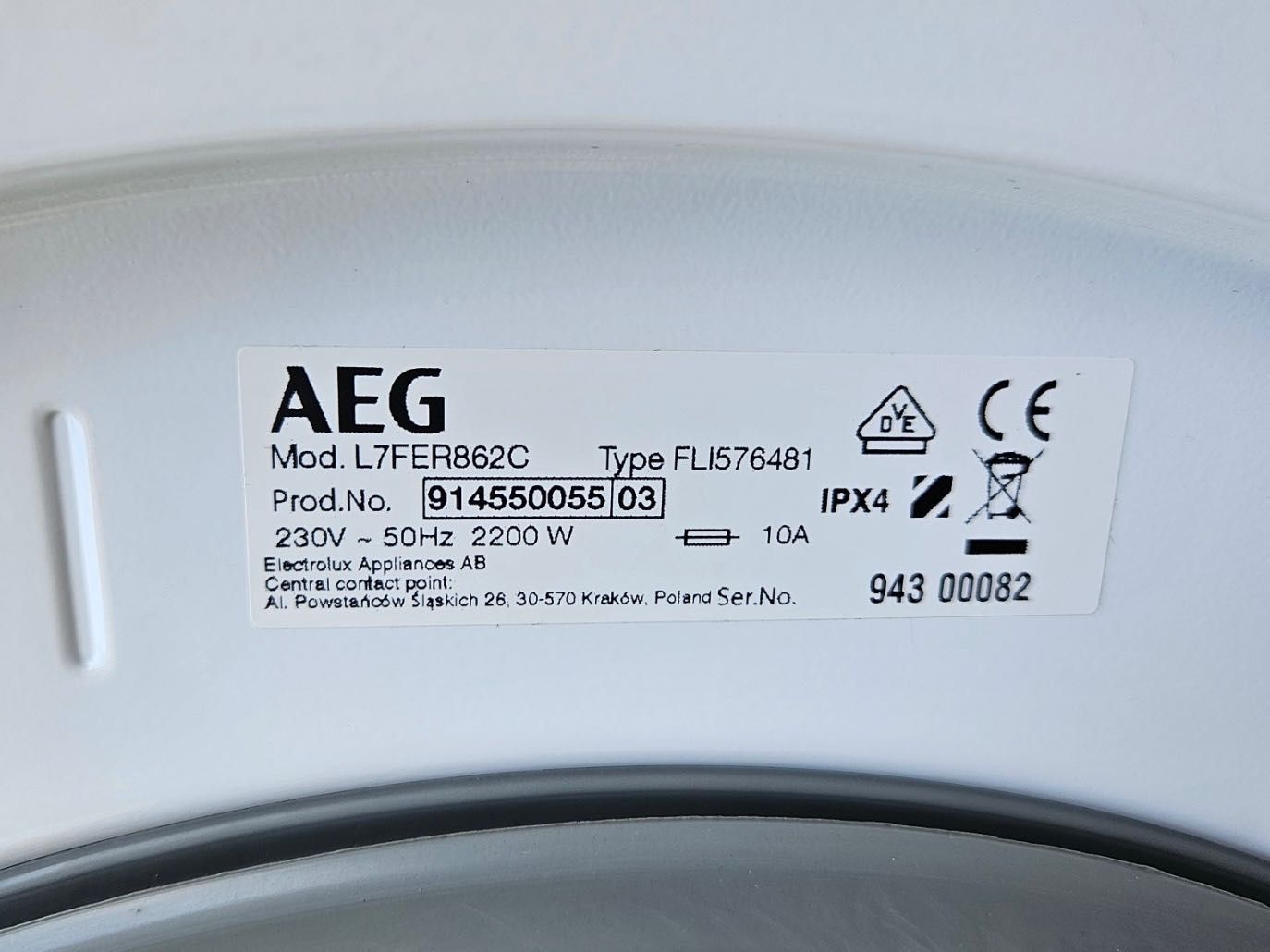 Пральна машина AEG 7000 Series Lavamat 8kg