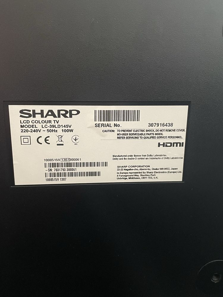 Telewizor SHARP model LC-39LD145V 39cali