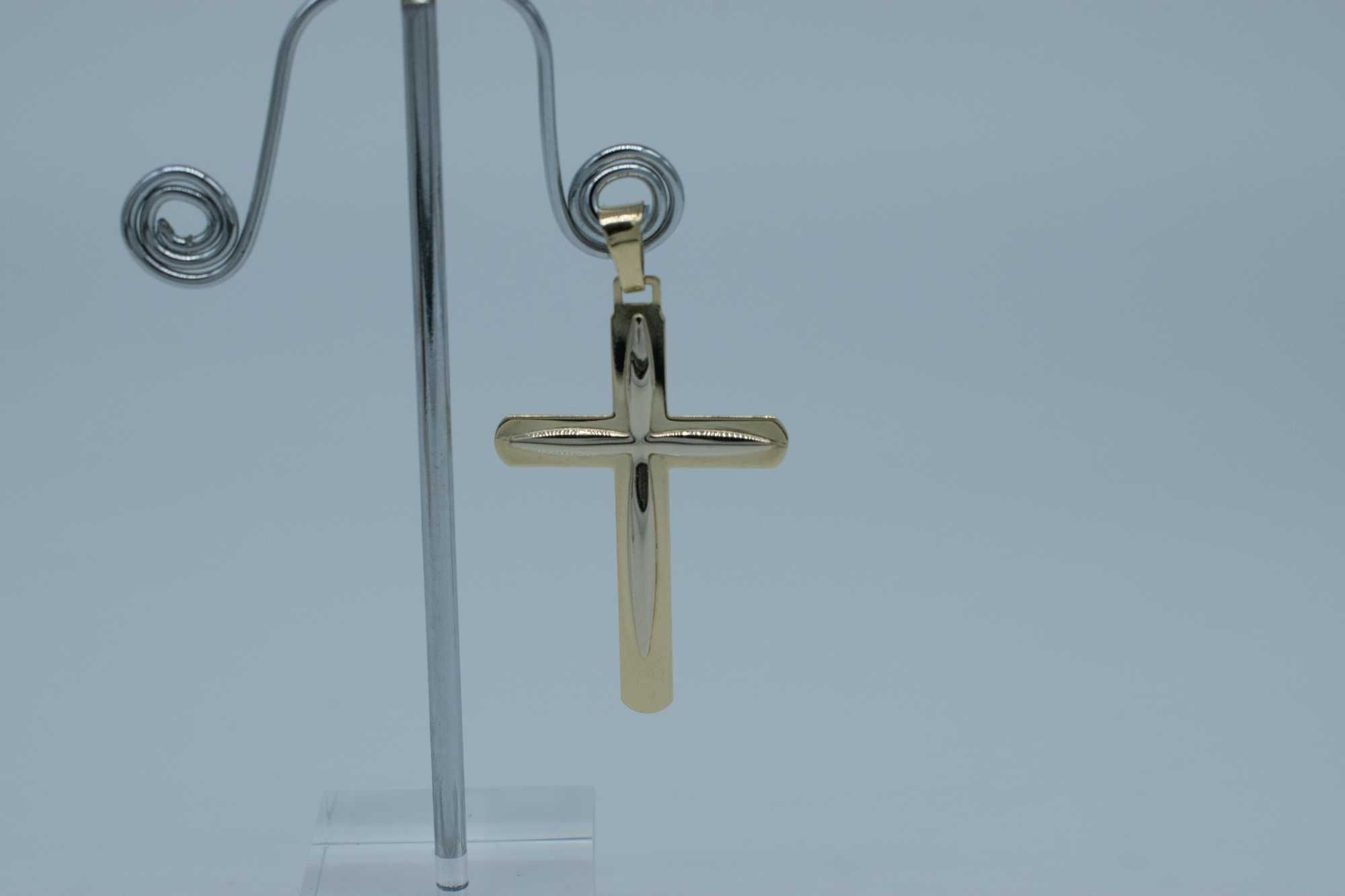 złota zawieszka 585 14K 2,95gram 5cm KRZYŻ krzyżyk NOWY DUŻY
