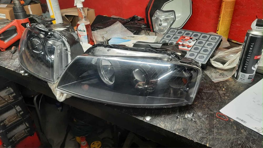 Reflektory lampy Bi-led do audi a3 8p czarny środek