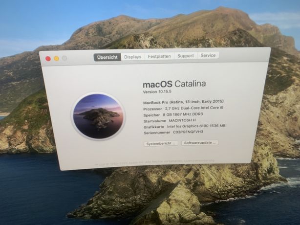 Macbook pro retina 13” A1502