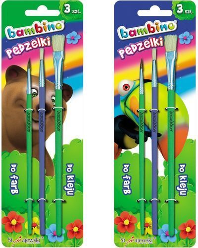 Pędzelki Do Farb I Kleju Bambino 3 Sztuki St-Majewski