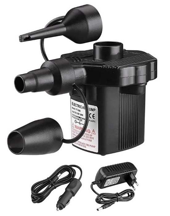 ELEKTRYCZNA POMPKA Piłki Roweru Materac Basenu 12V/230V + 3x KOŃCÓWKI