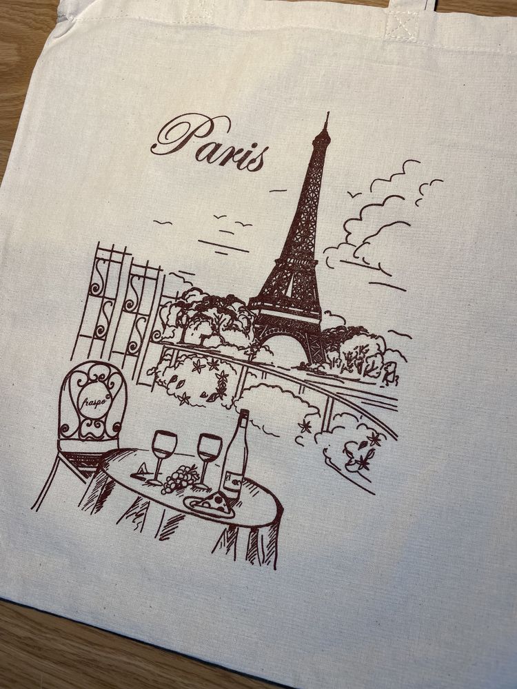 Bawełniana torba shopper z nadrukiem Paris