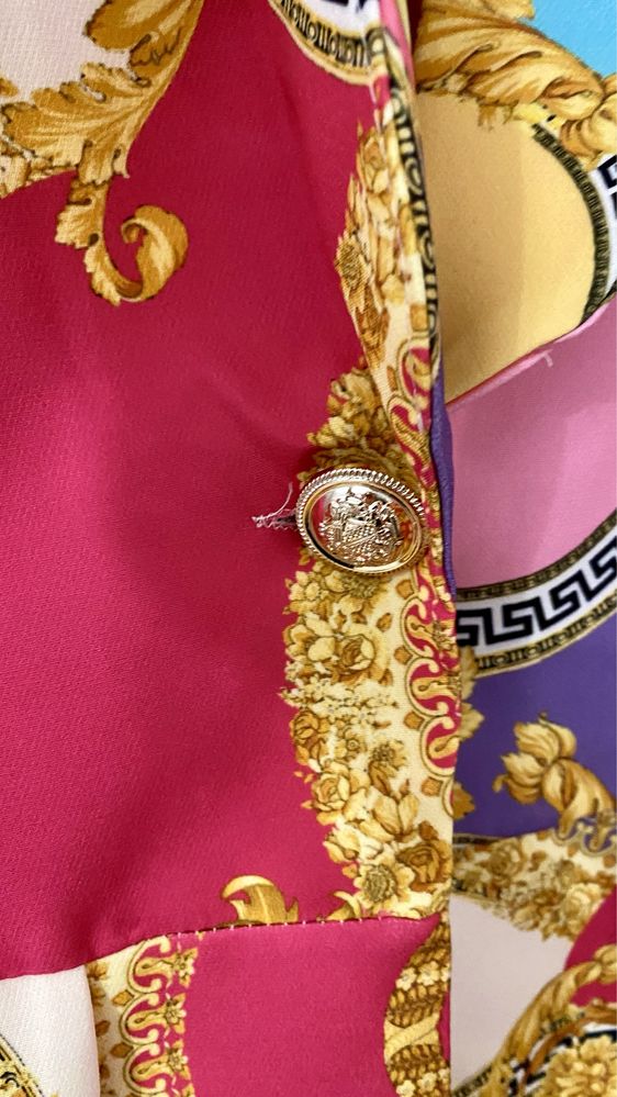 Garnitur złoto fuksja ornamentykomplet wiosna świeta