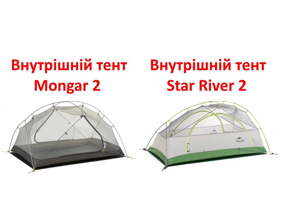 Намет палатка Naturehike Mongar 2 UL, Star River 2 нейлон / поліестер
