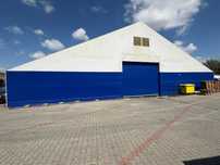 Hala namiotowa używana 1250 m2, 50 x 25 m, wysoka, solidna konstrukcja