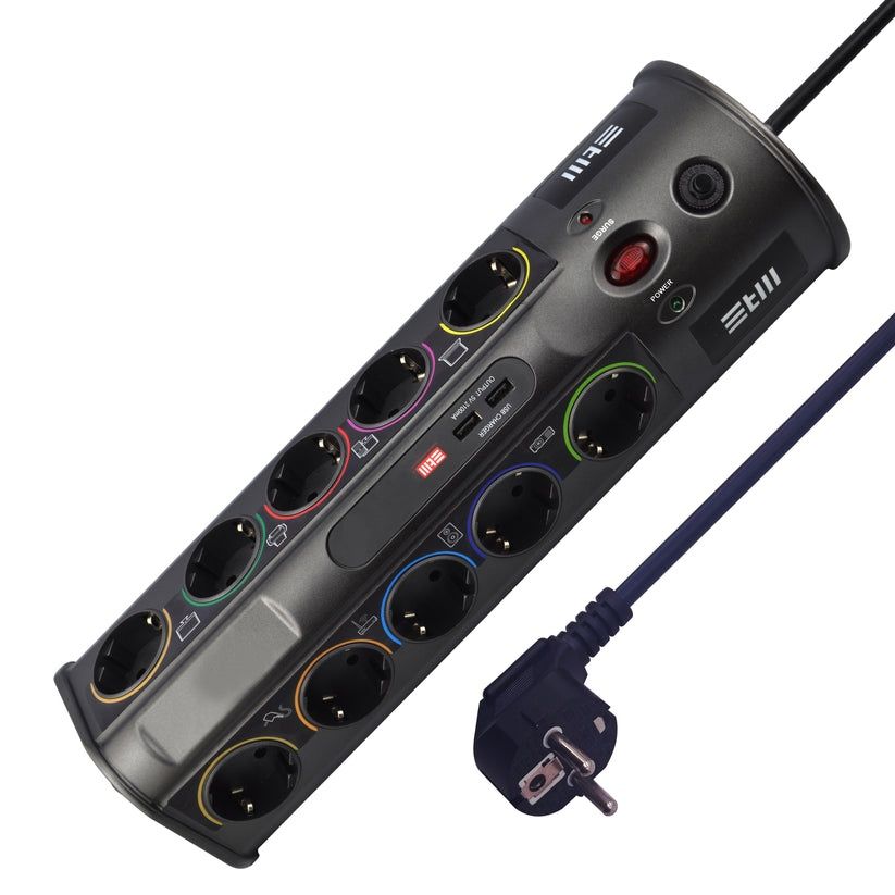 Listwa przeciwprzepięciowa 10 gniazd 2 usb liscien 1,5m