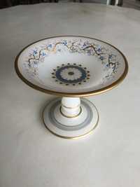 Taça Pé Aneleira Pasta de vidro Séc XIX Pintada à mão Ouro 12,5 cm