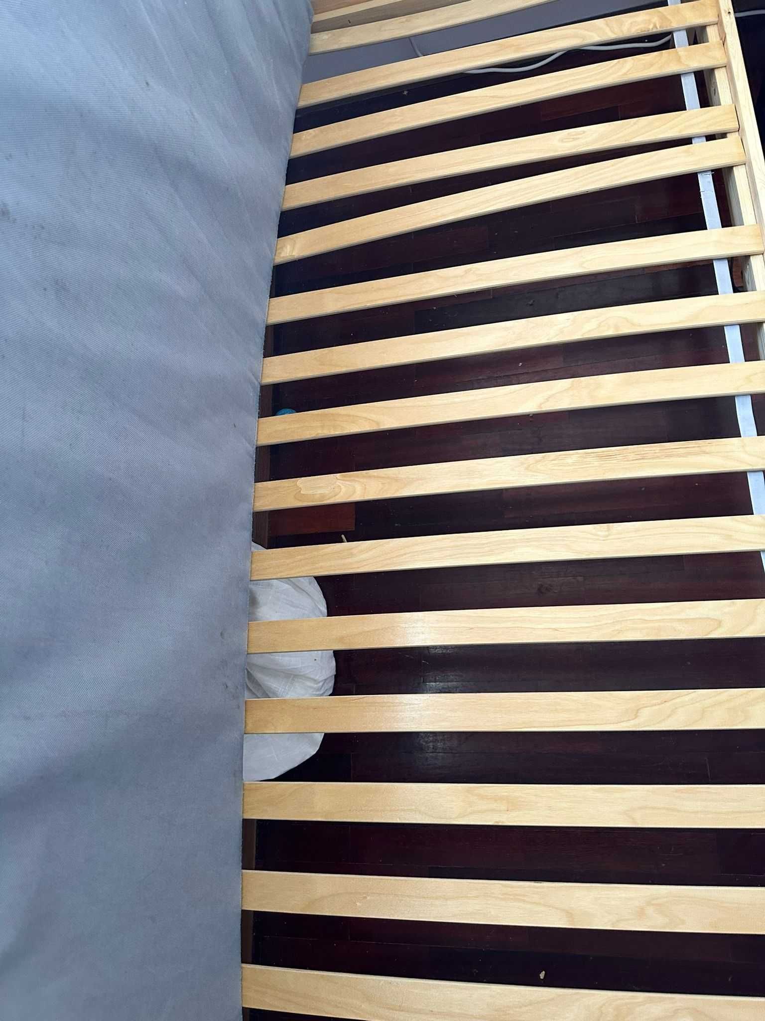 NEIDEN Bed Frame, ÅSVANG Foam Mattress, LURÖY Slatted Bed Base 2units
