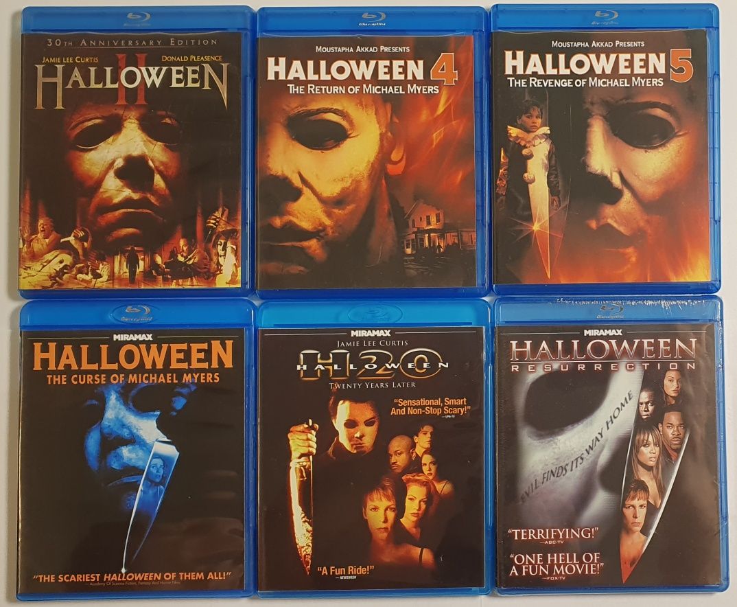 Zestaw 6 filmów Blu-ray z serii "Halloween" USA bez PL