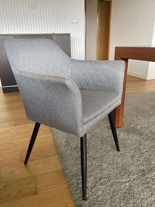 Krzesła tapicerowane do salonu szare 4szt. 4szt.